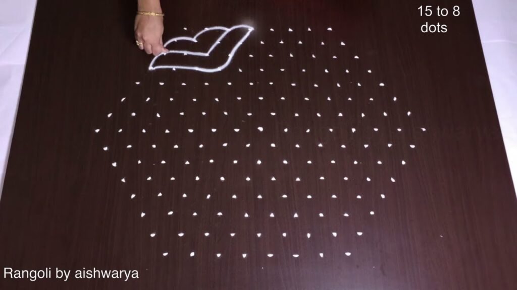 15-to-8 dot Diwali rangoli