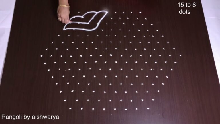 15-to-8 dot Diwali rangoli