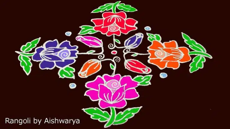 15×1 dots flower kolam