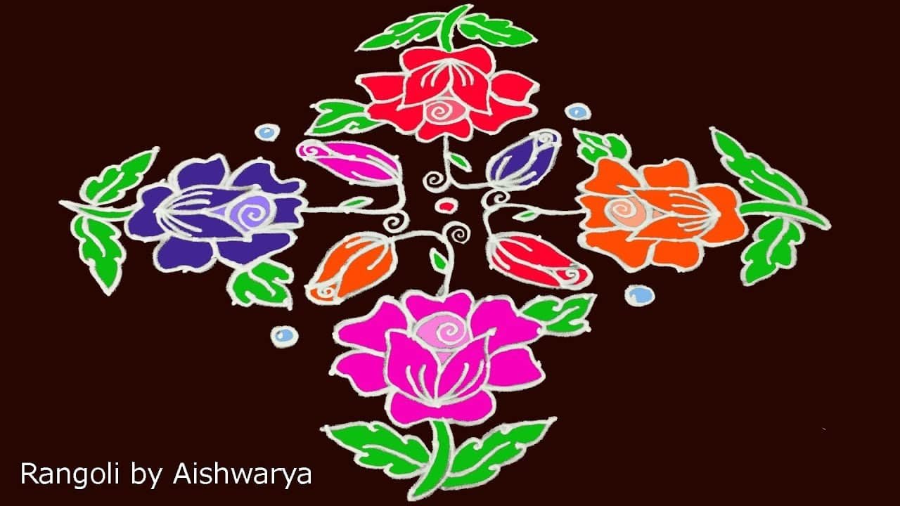 15×1 Flower Kolam Muggulu
