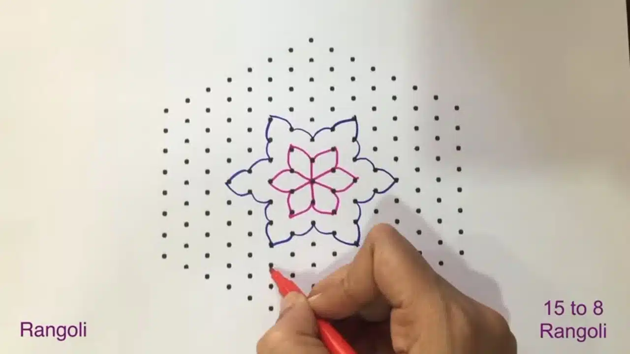15×8 dots rangoli
