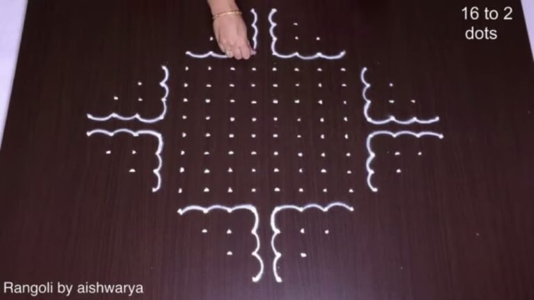 16-to-2 dot chukki kolam
