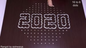 16 to 6 dots Rangoli Designs