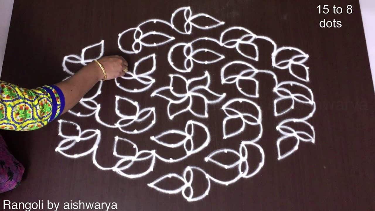 18 Diyas Kolam Design