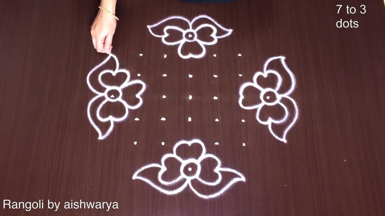 2 Beautiful Puvvula Muggulu 7×3