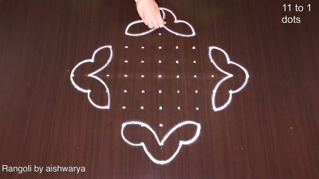 2 Cute Butterfly Creative Kolam