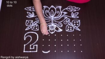 2020 New Year Butterfly and Lotus Kolam