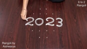 2023 Happy Year Muggulu 6 Dots Rangoli