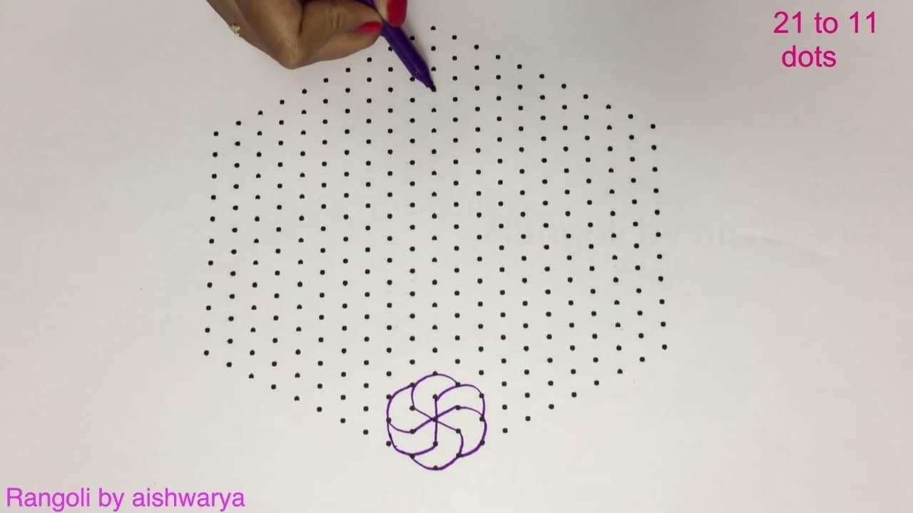 21×11 Chukki Rangoli Designs On Paper