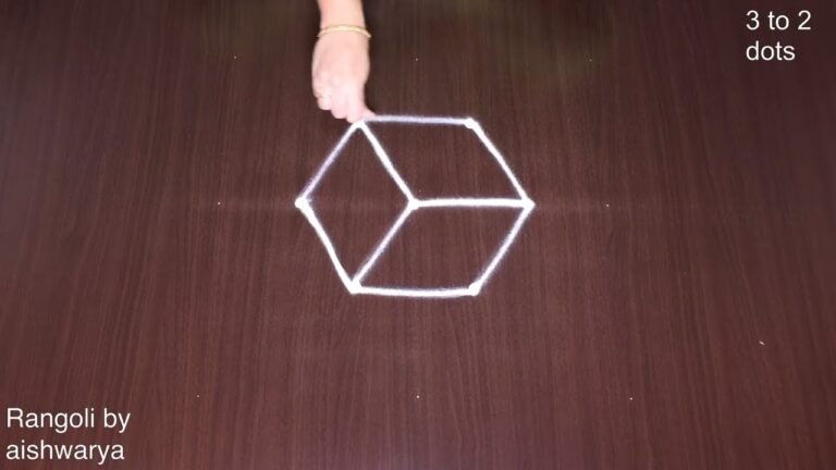3 Dots Simple Daily Kolam Small Muggulu