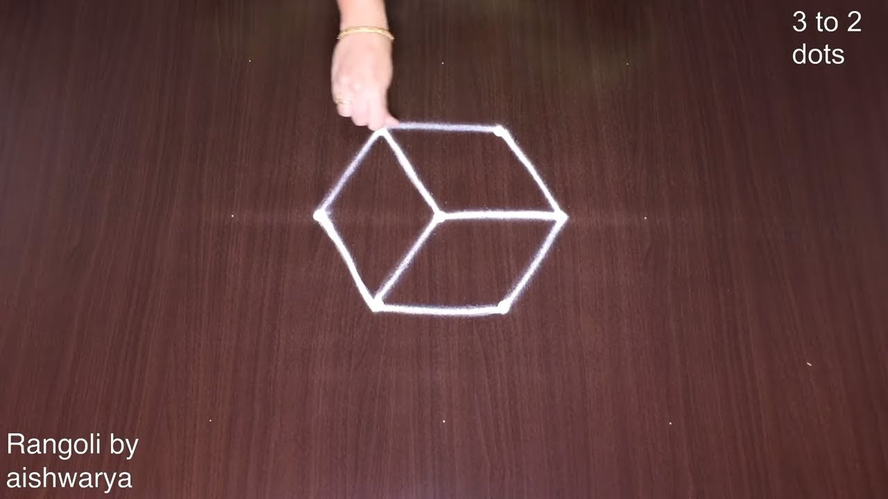 3 Dots Simple Daily Kolam Small Muggulu