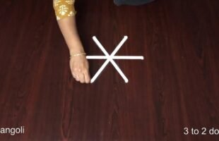 3 to 2 dots Flower Kolam