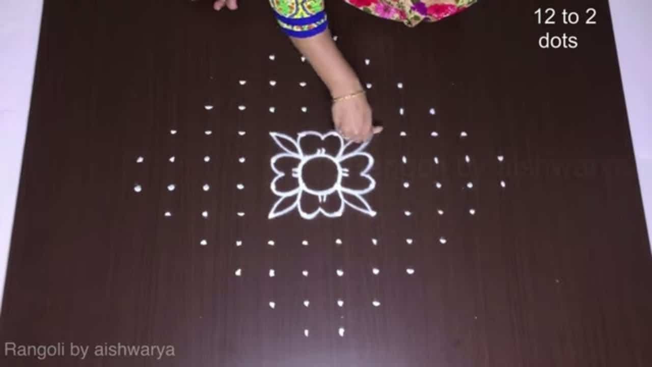 4 Different Style Diya Kolam
