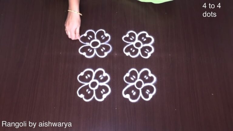 4 dots flower rangoli