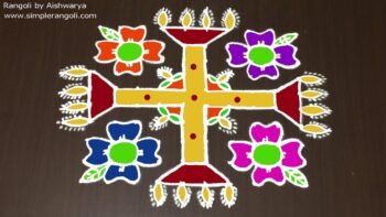 4 Flowers Amazing Kolam Rangoli