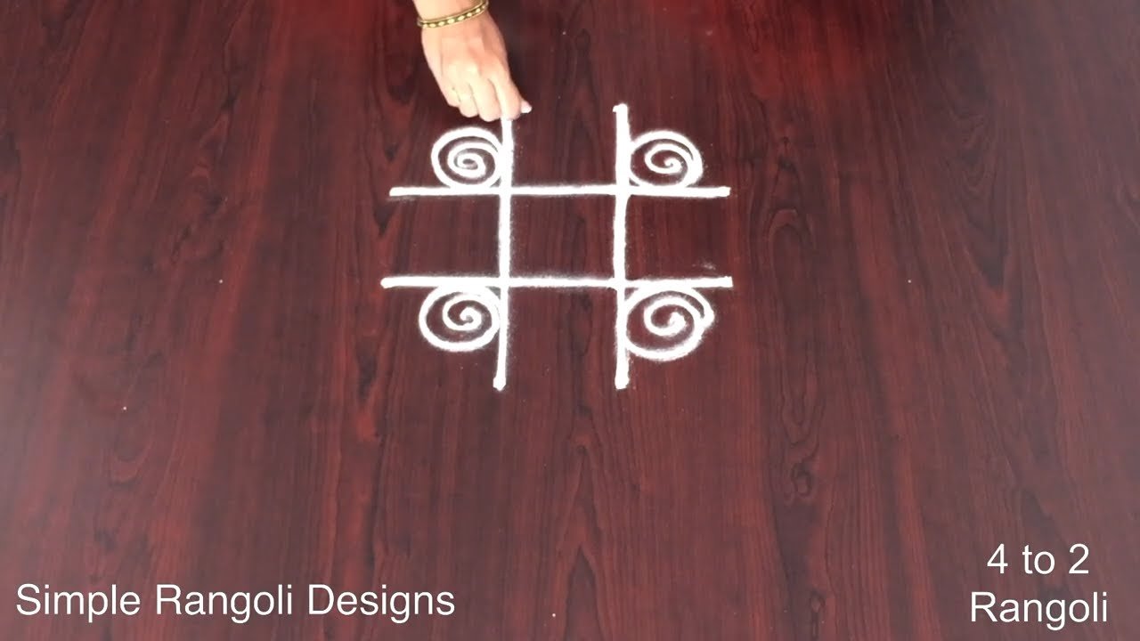 4 to 2 Padi Kolam Designs Latest