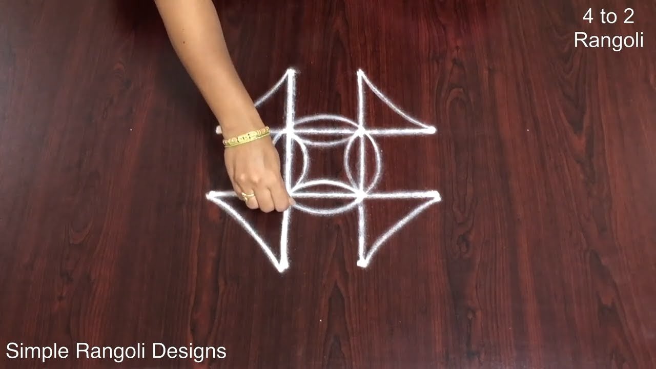4 to 2 Simple Kolam Designs