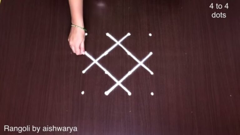 4-to-4 dot rangoli