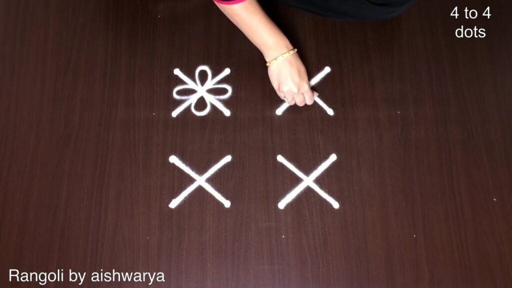 4×4 dots Telugu muggulu