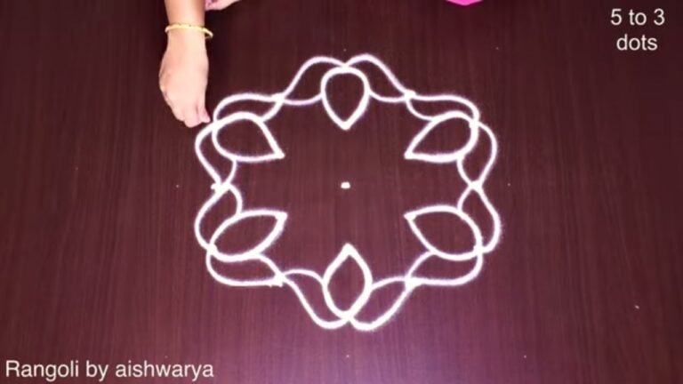 5×3 dots rangoli for beginners