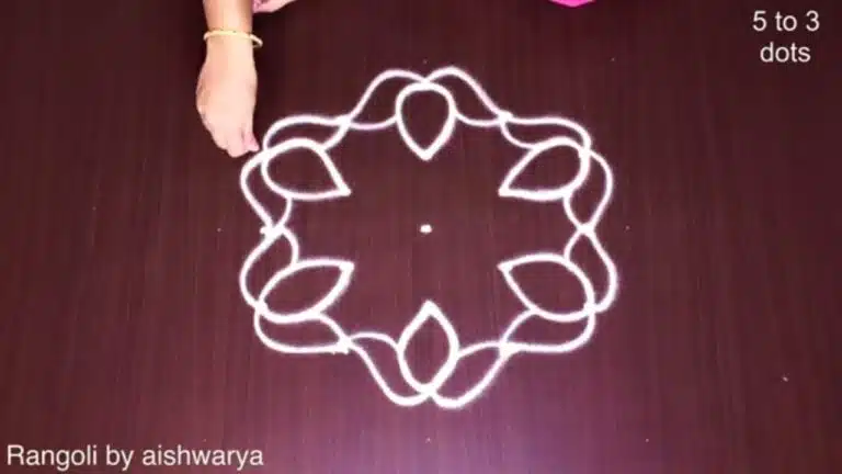 5×3 dots rangoli for beginners
