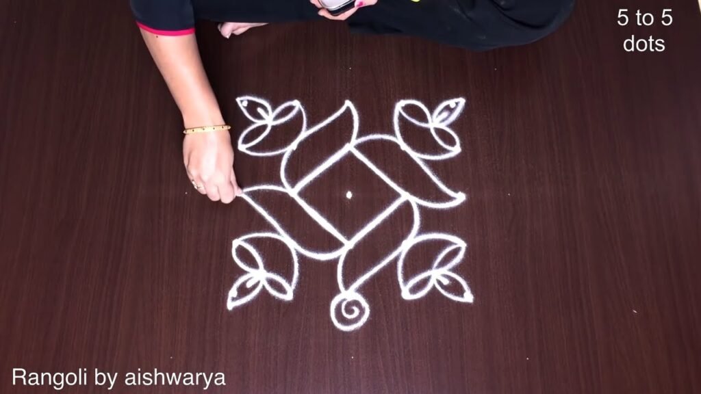 5×5 dots deepam muggulu
