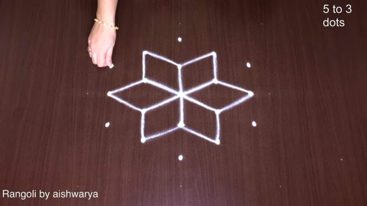 5 by 3 Chinna Deepala Muggulu