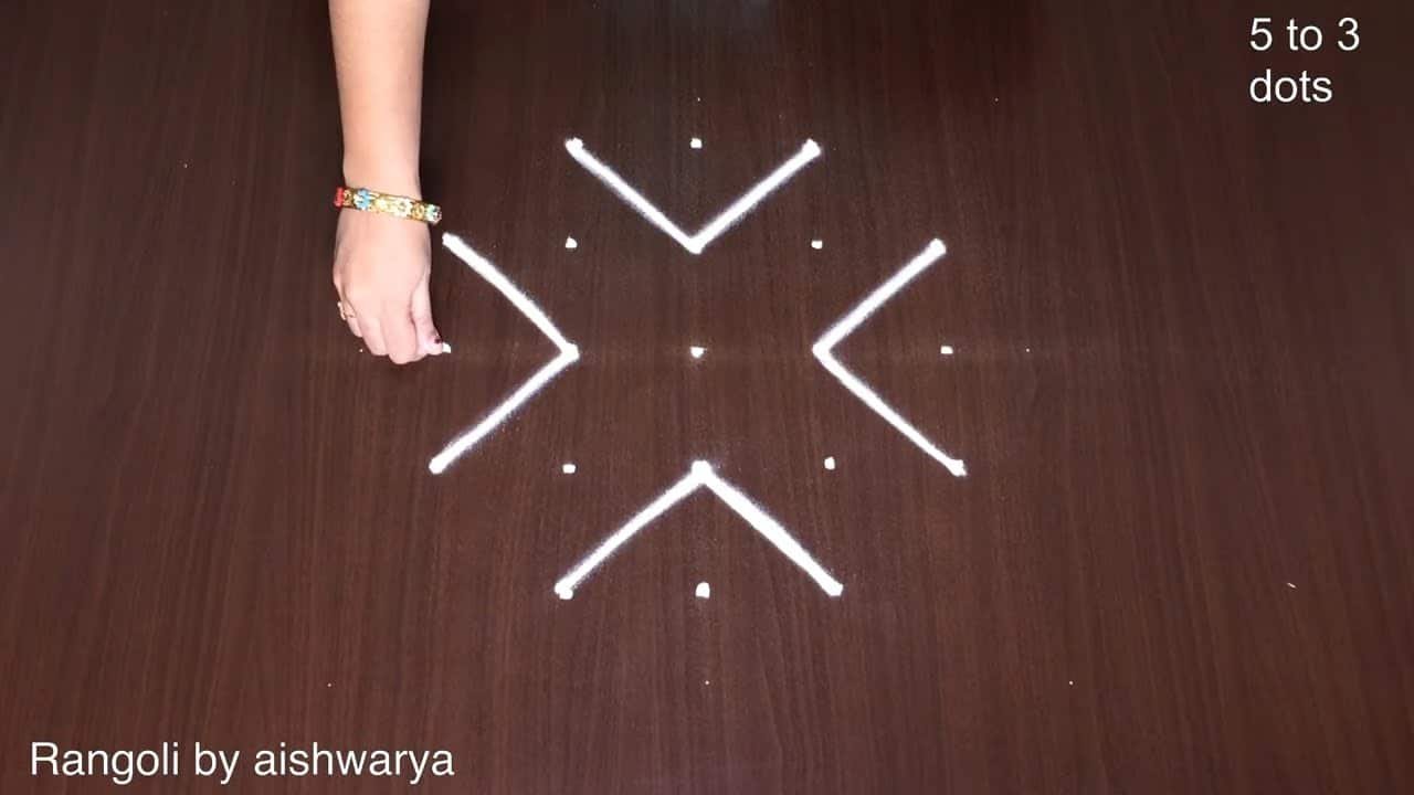 5 by 3 Dots Kolam Designs