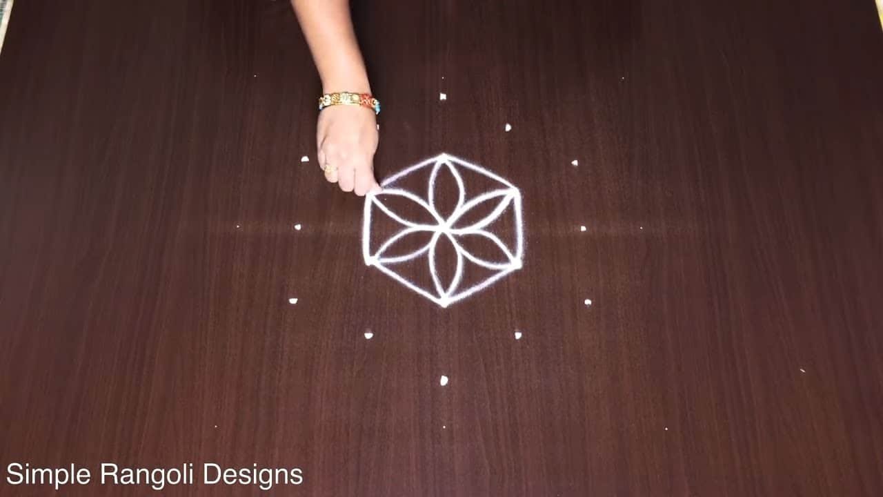 5 Dots Rangoli Special Festival Padi Kolam