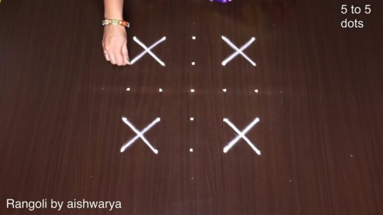 5 Dots Simple Flower Kolam