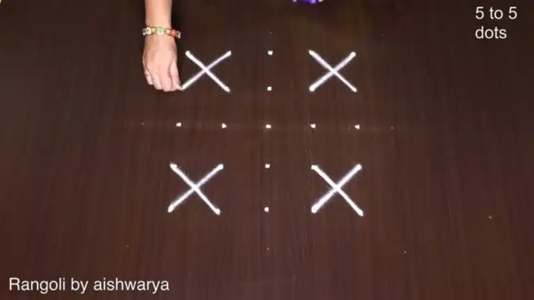 5 dots flower kolam