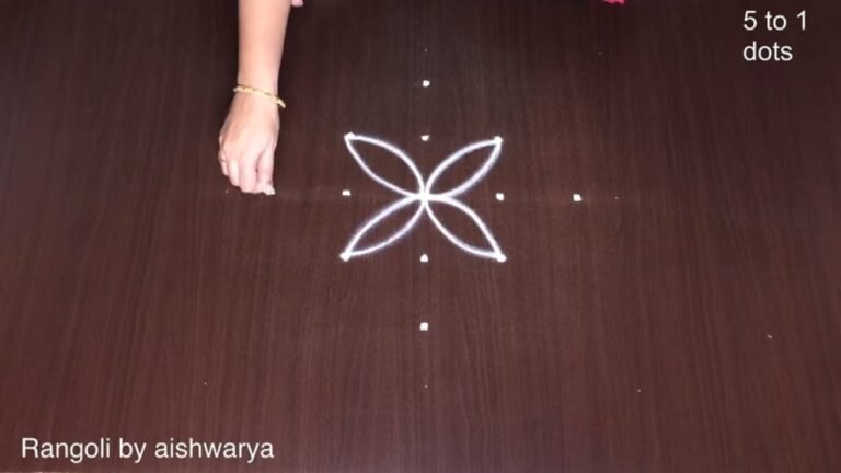 5×1 dots flower muggulu