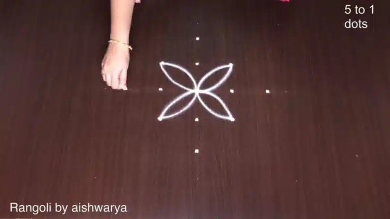 5×1 dots flower muggulu