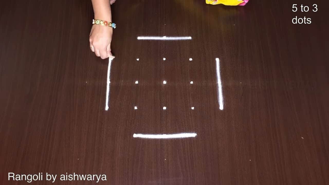 5 Into 3 Dots Kutti Rangoli Designs