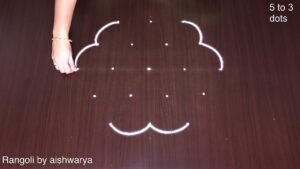 5 Into 3 Dots Vilakku Kolam Designs