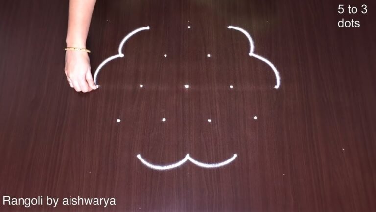 5×3 dots vilakku kolam