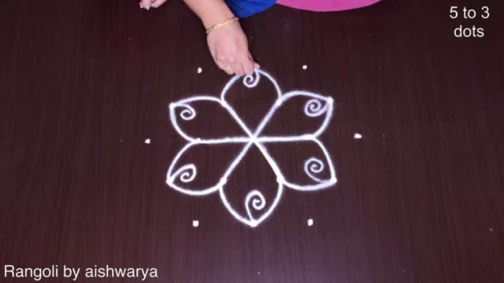 5×3 middle dots rangoli
