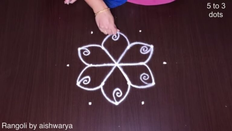 5×3 middle dots rangoli