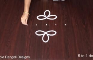 5 to 1 Muggulu | Kolam With Dots Easy