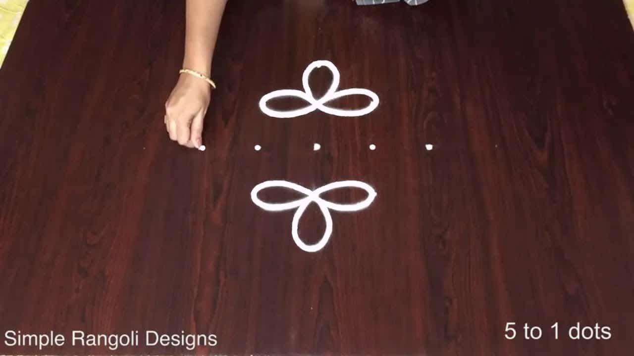 5 to 1 Muggulu | Kolam With Dots Easy