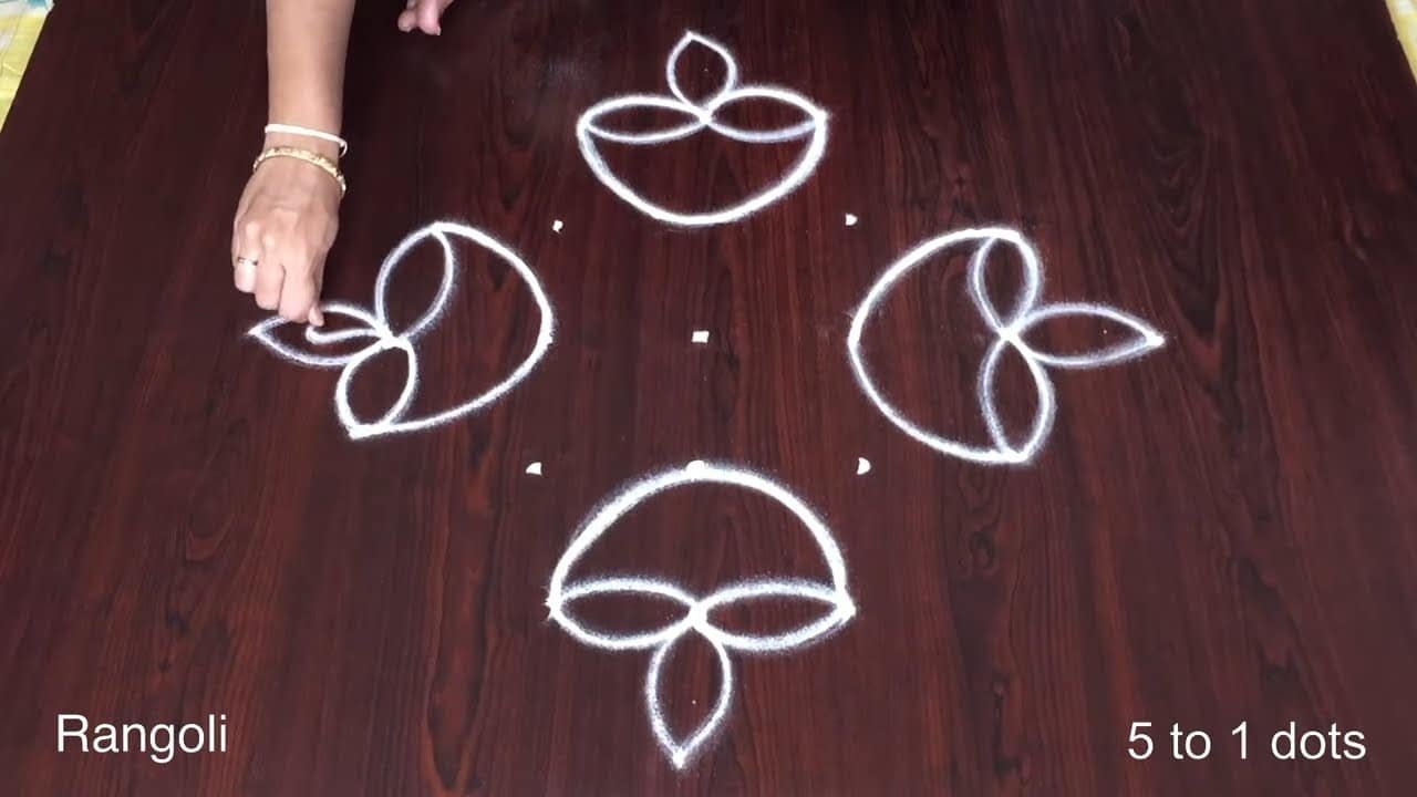 5 to 1 Traditional Kolam Designs for Beginners