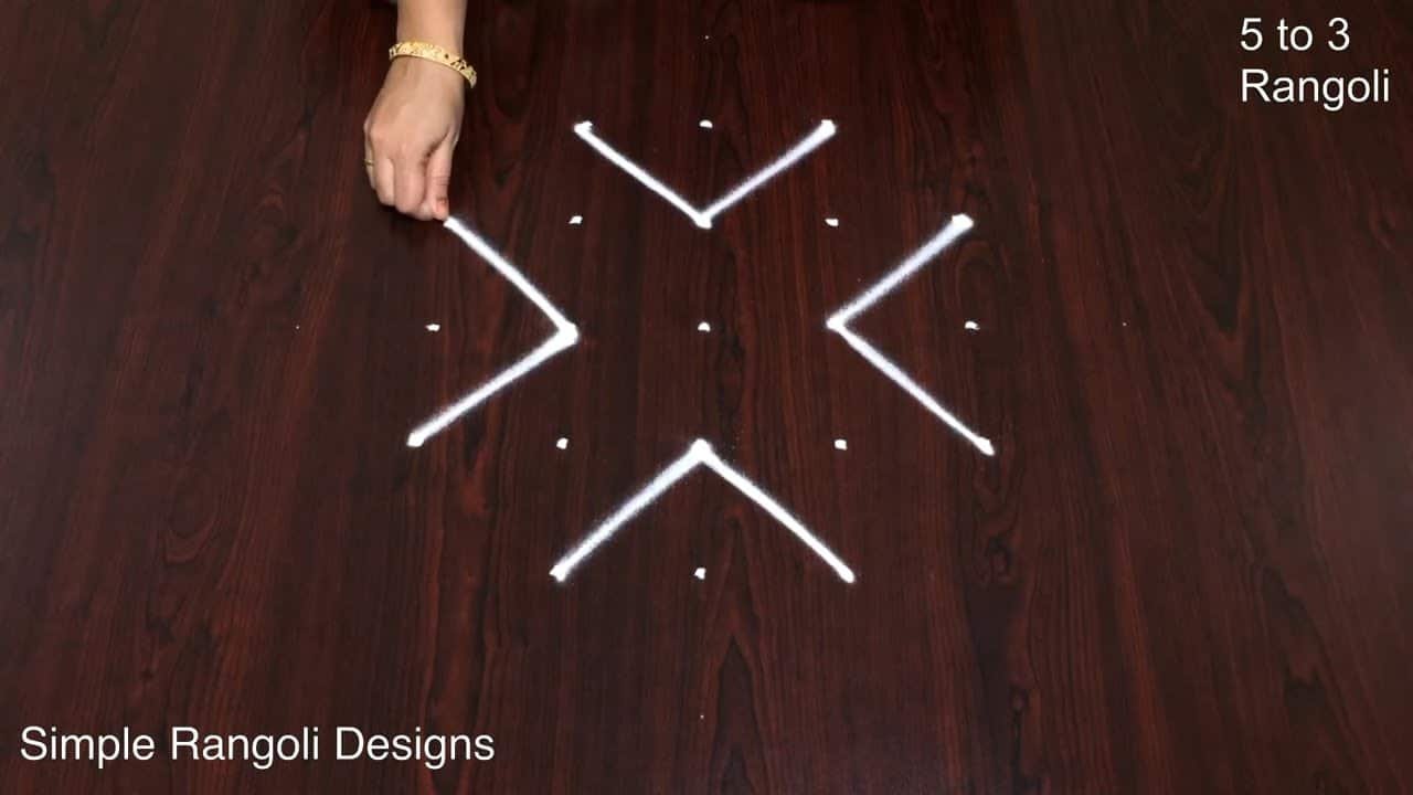 5 to 3 Dots Rangoli