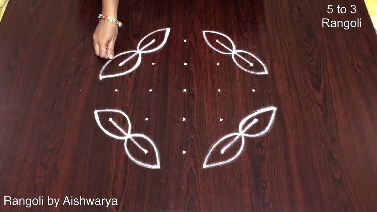 5 to 3 Dots Ugadi Special Rangoli
