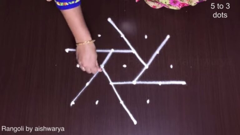 5-to-3 dot deepam muggulu for Sravanamasam