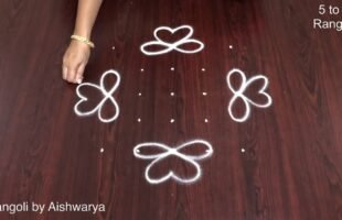 5 to 5 Dots Flower Kolam