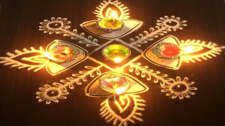 5-to-5 dot Diwali rangoli
