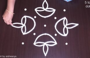 5 to 5 Peacock Rangoli for Diwali