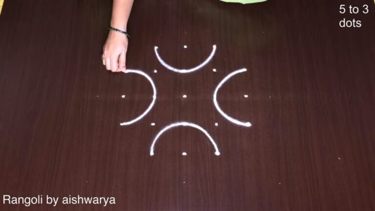 5×5 dots vilakku kolam