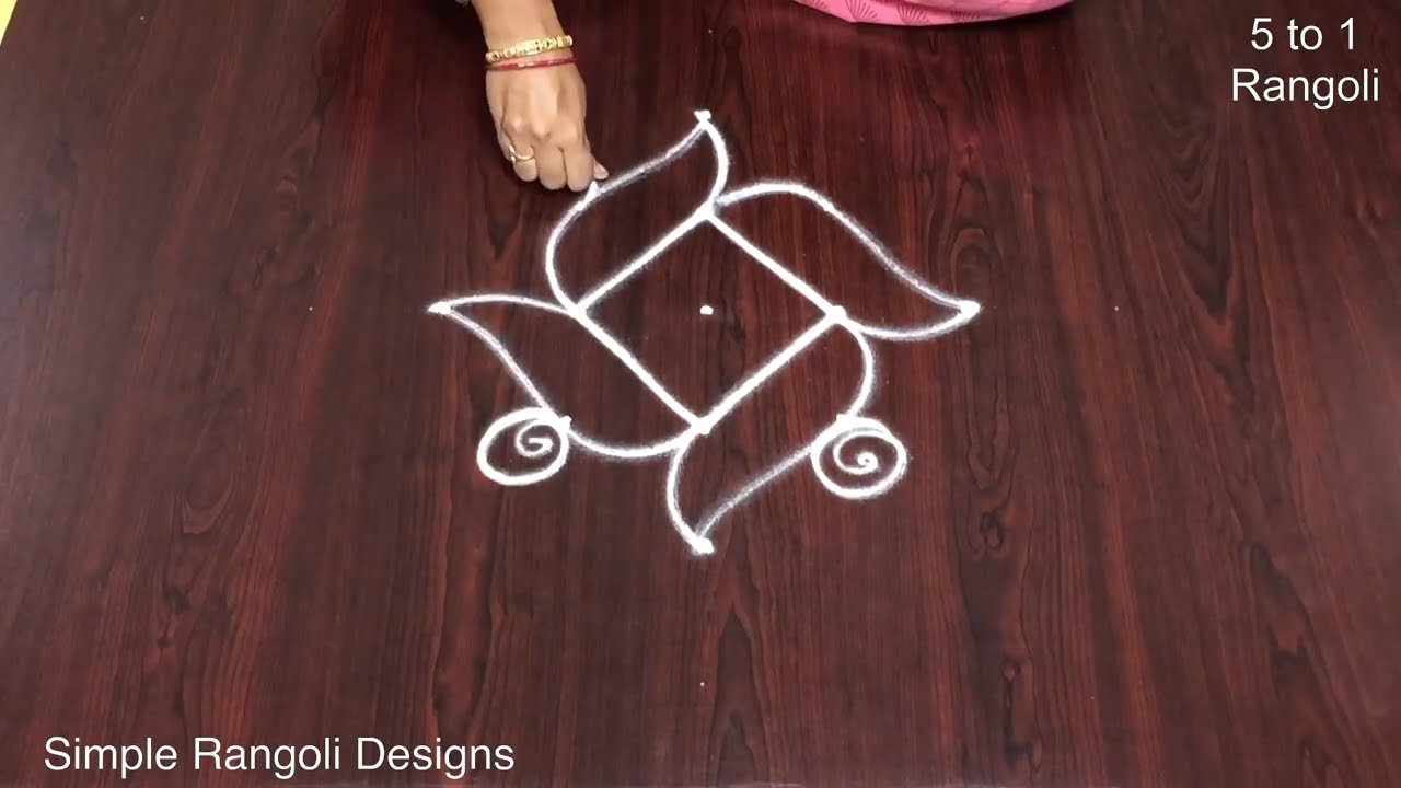 5×1 Dots Easy Daily Kolam