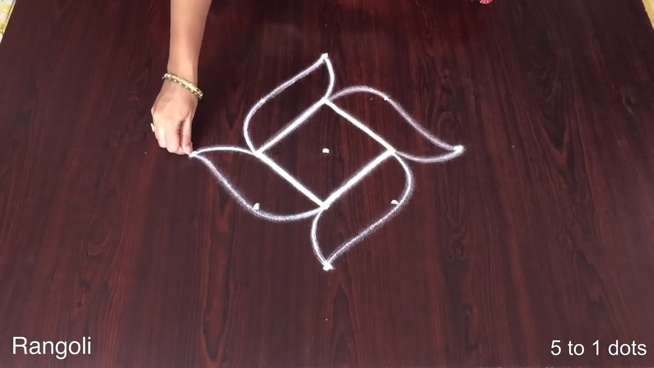 5×1 Dots Easy Kolam